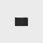 ZIPPED CARD HOLDER TRIOMPHE CHARMS IN GRAINED CALFSKIN BLACK - Image 3